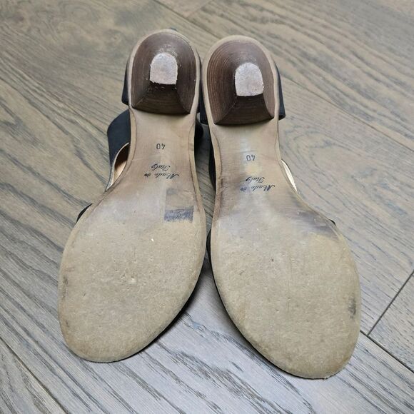 Gidigio Italy Italian Leather Peep Toe Shootie Sandal in Black - Picture 8 of 9